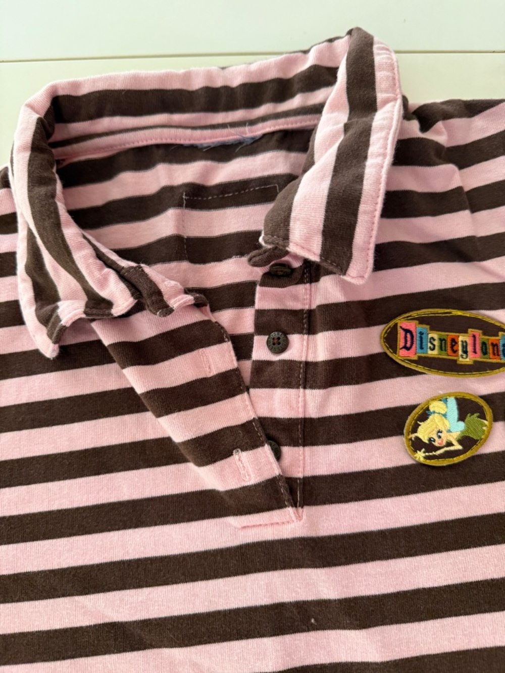 Disneyland 50th Anniversary Women’s Striped Polo Shirt, Size M - Picture 4 of 9